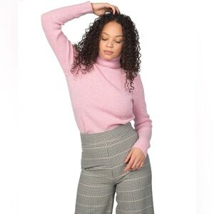 Ganni Mercer Roll Neck Wool Yak Sea Pink Sweater